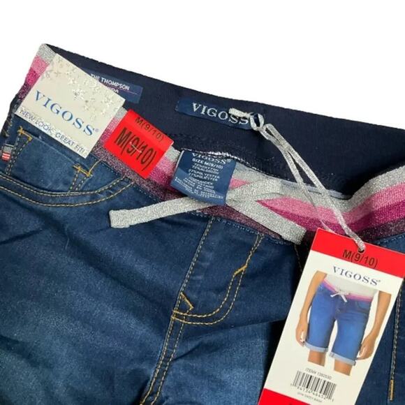 Vigoss Girls Jeans Shorts Bermuda Dark Blue Size Medium NWT - Picture 3 of 3